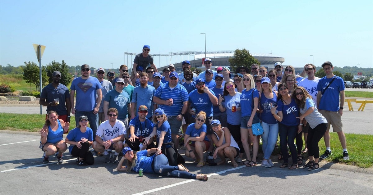 Alight celebrates a day at Kauffman Day as part of a team-building activity.